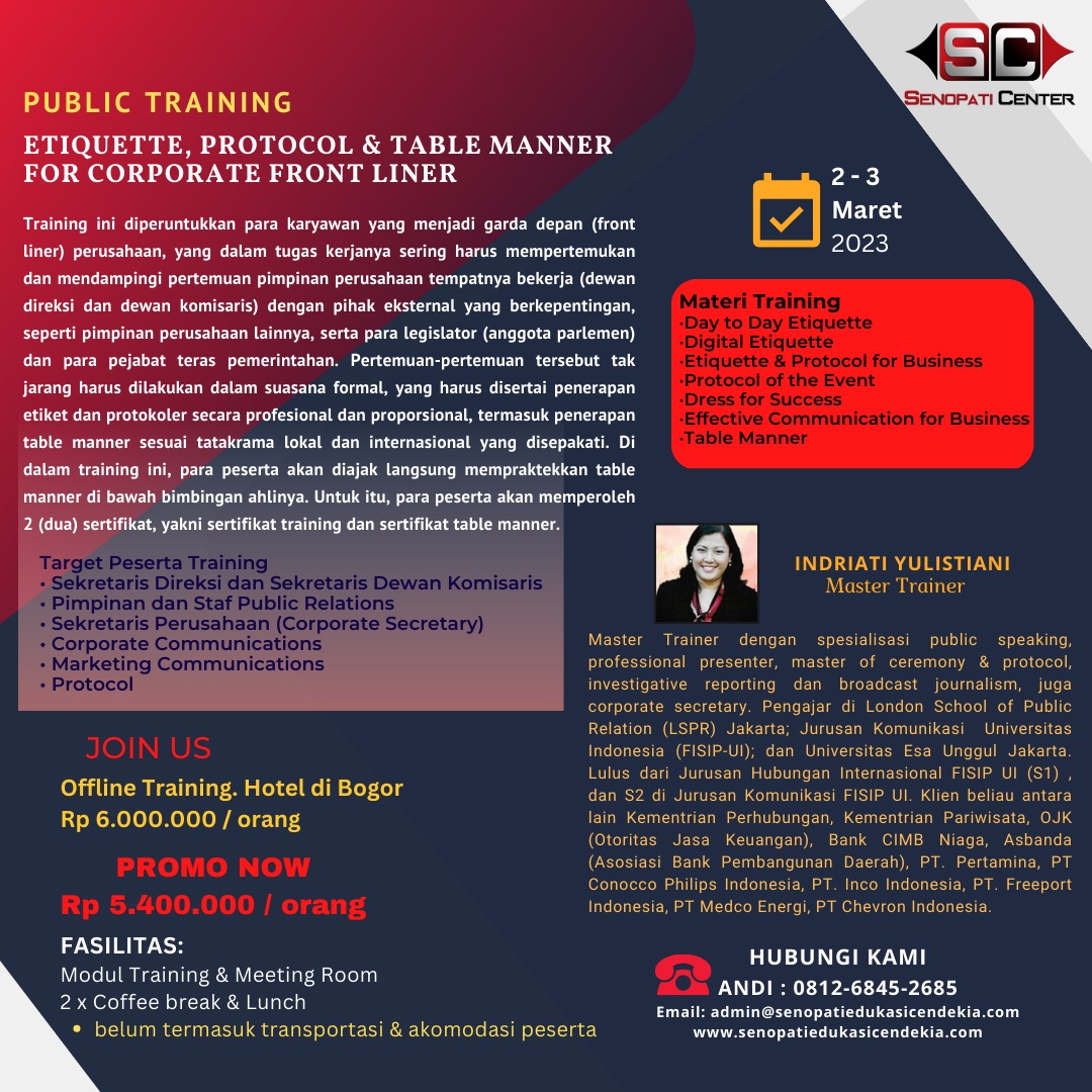 Training Senopati Public Relation Center